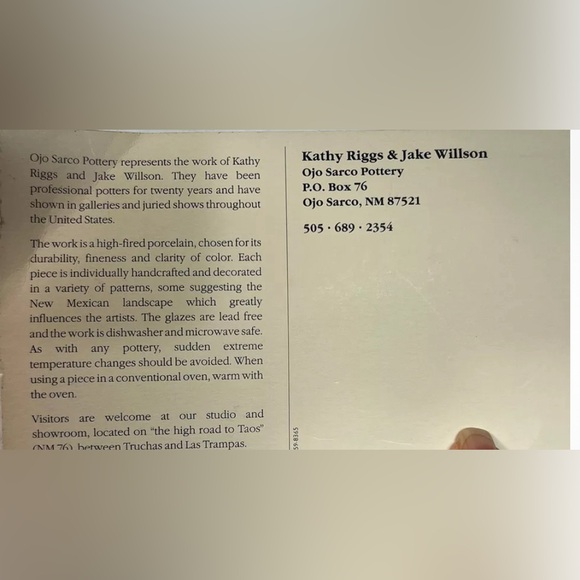 Willson-Riggs Ojo Sarco Pottery Vase Sustainable Community since the 1970’s Blue - Picture 2 of 10